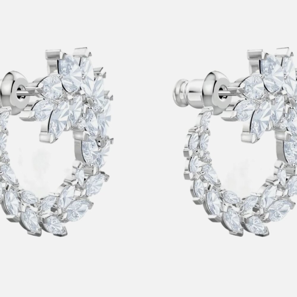 Swarovski - Louison 5419245 Rhodium Plated Czech Crystal Hoop Earrings